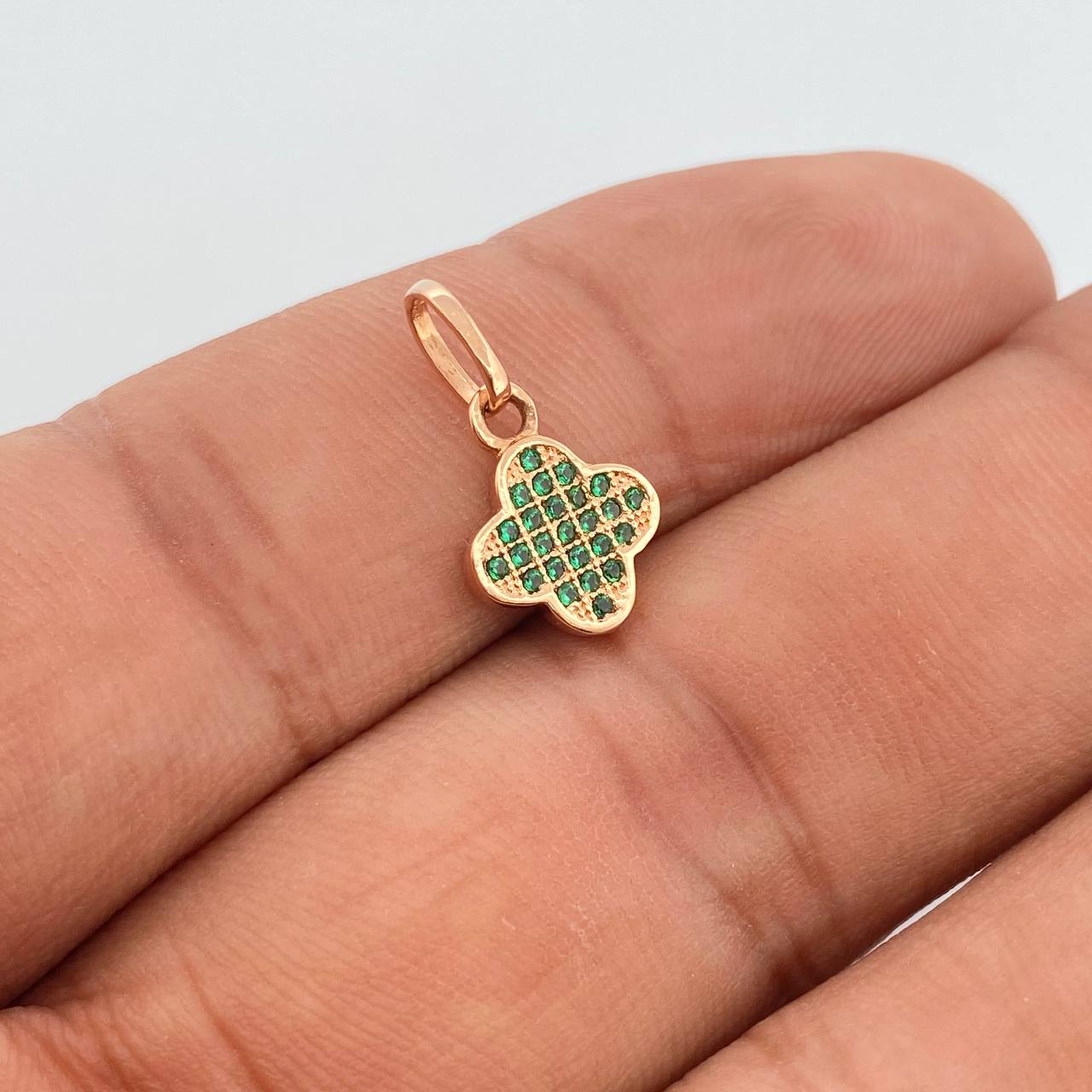 Dije Trebol 0.95gr / 1.5cm / Oro Rosa 18K &