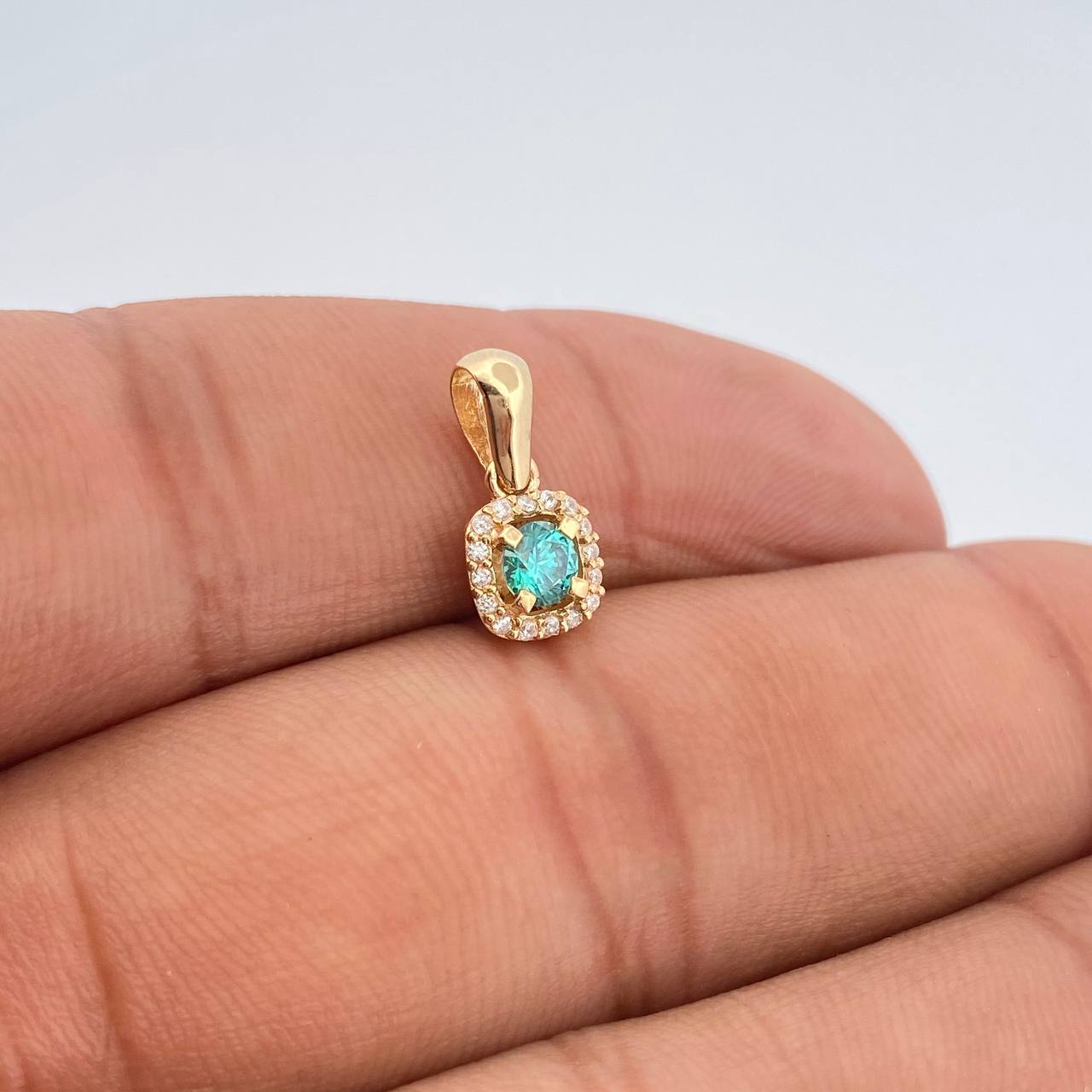 Dije Halo Tupido 1.1gr / 1.4cm / Oro Amarillo 18K &