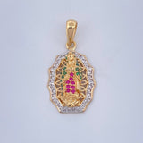 Dije Virgen de Guadalupe 2.8gr / 2.5cm / Dos Oros Amarillo Blanco 18K &