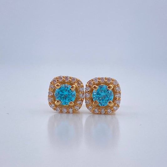 Topos Halo Cuadrado 2.05gr / Oro Amarillo 18K &