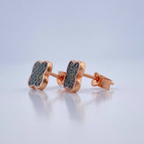 Topos Trebol 2gr / Dos Oros Rosa Negro 18K &