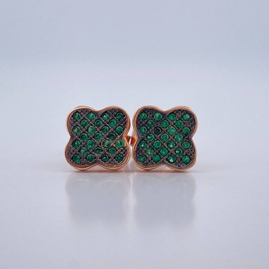 Topos Trebol 2gr / Dos Oros Rosa Negro 18K &
