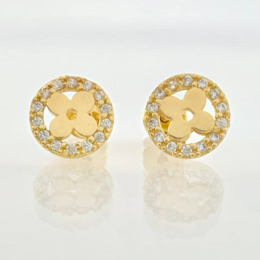 Topos Circulo Flor 1.65gr / 8mm Oro Amarillo 18K