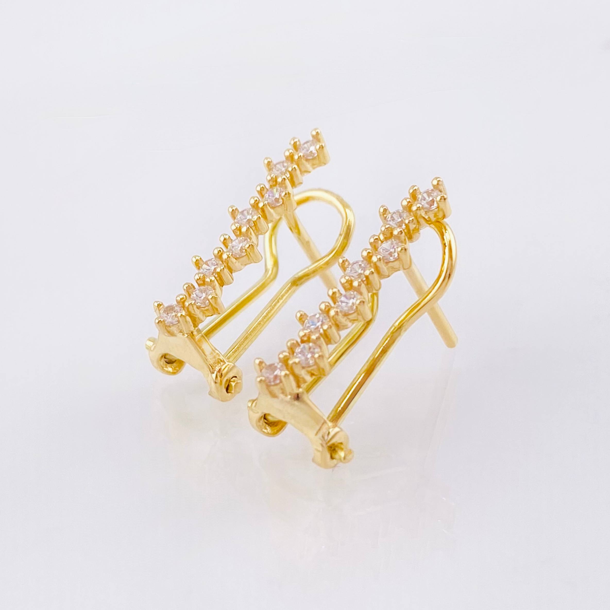 Topos Omega zig zag 2.6gr / 1.7cm / Oro Amarillo 18K