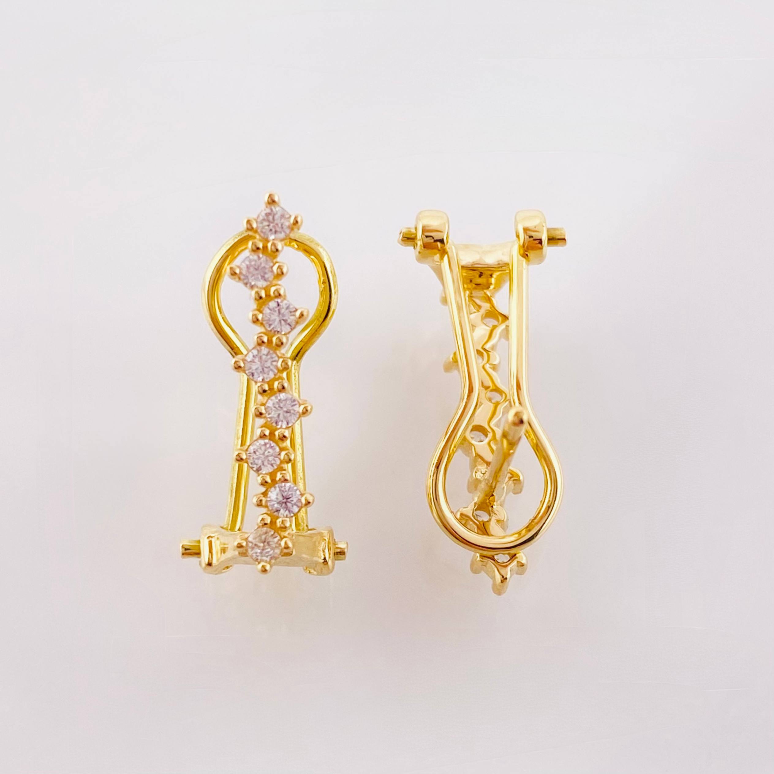 Topos Omega zig zag 2.6gr / 1.7cm / Oro Amarillo 18K