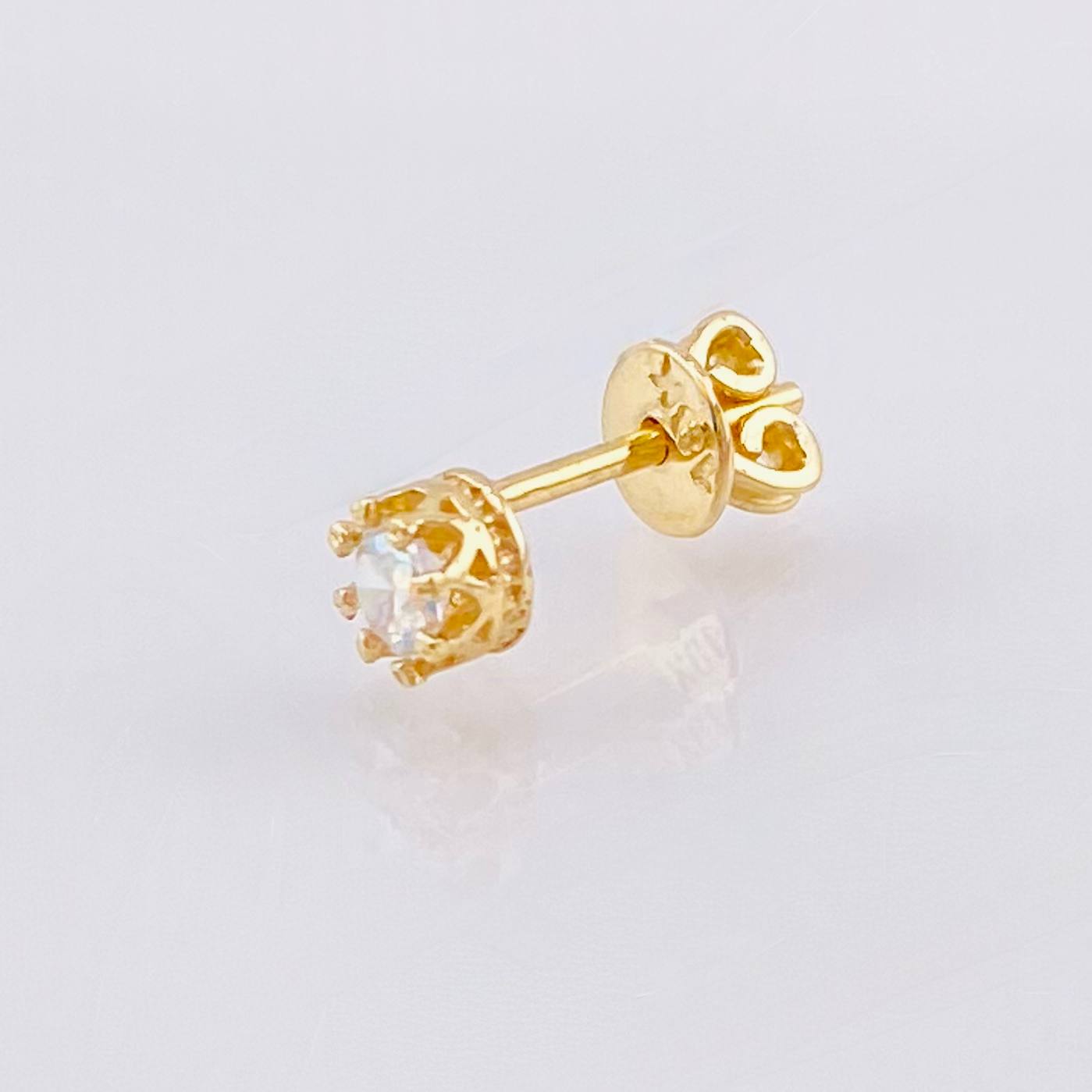 Piercing Piedra Ocho Garras 0.65gr / 4.2mm Oro Amarillo 18K *