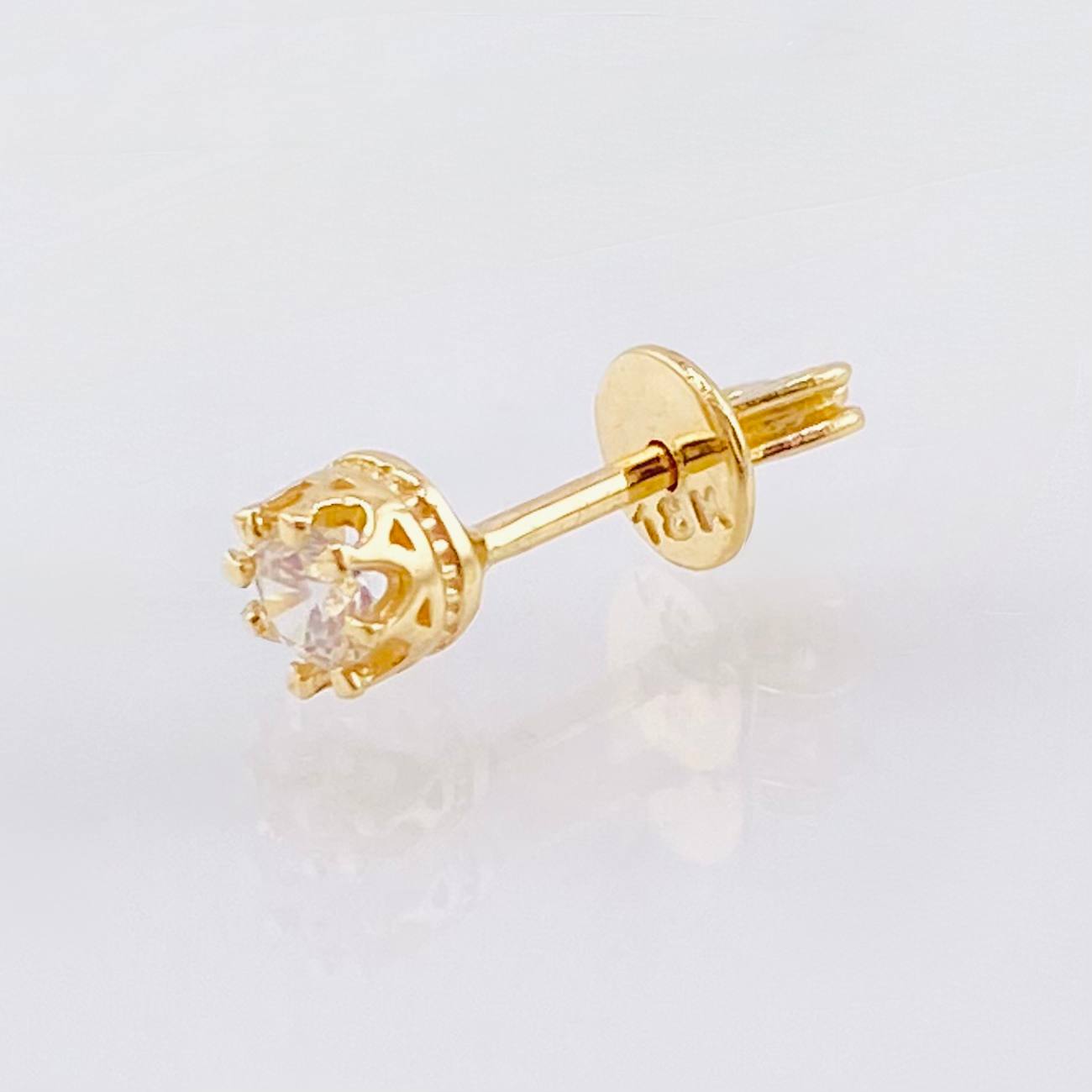 Piercing Piedra Ocho Garras 0.65gr / 4.2mm Oro Amarillo 18K *