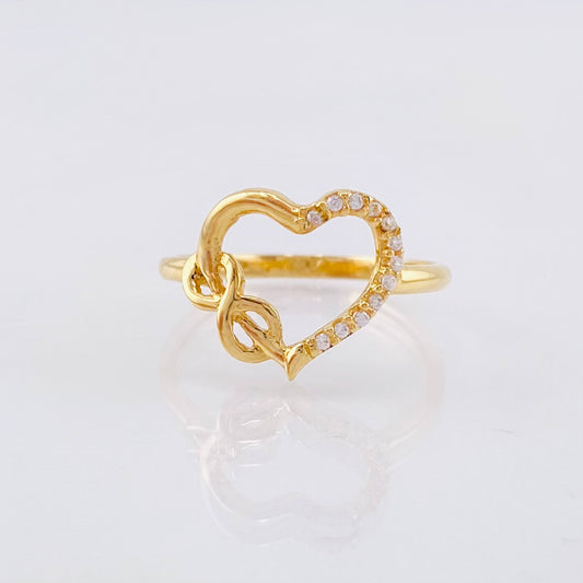 Anillo Corazon Silueta Infinito 2.05gr / T7 / Oro Amarillo 18K ©