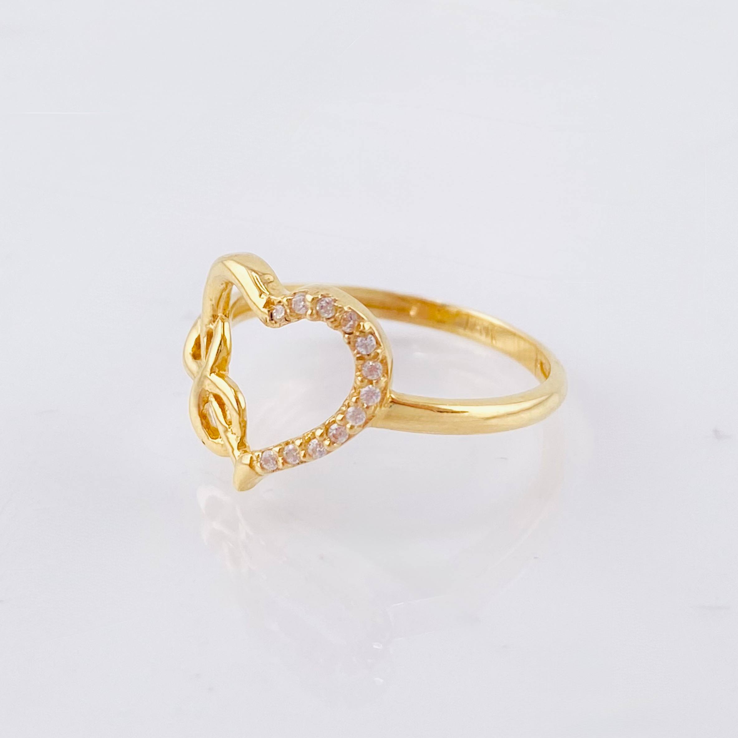 Anillo Corazon Silueta Infinito 2.05gr / T7 / Oro Amarillo 18K ©
