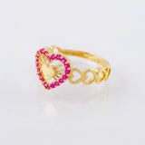 Anillo Carril Corazones  2.45gr / T6 1/2 / Oro Amarillo 18K ©