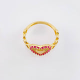 Anillo Carril Corazones  2.45gr / T6 1/2 / Oro Amarillo 18K ©