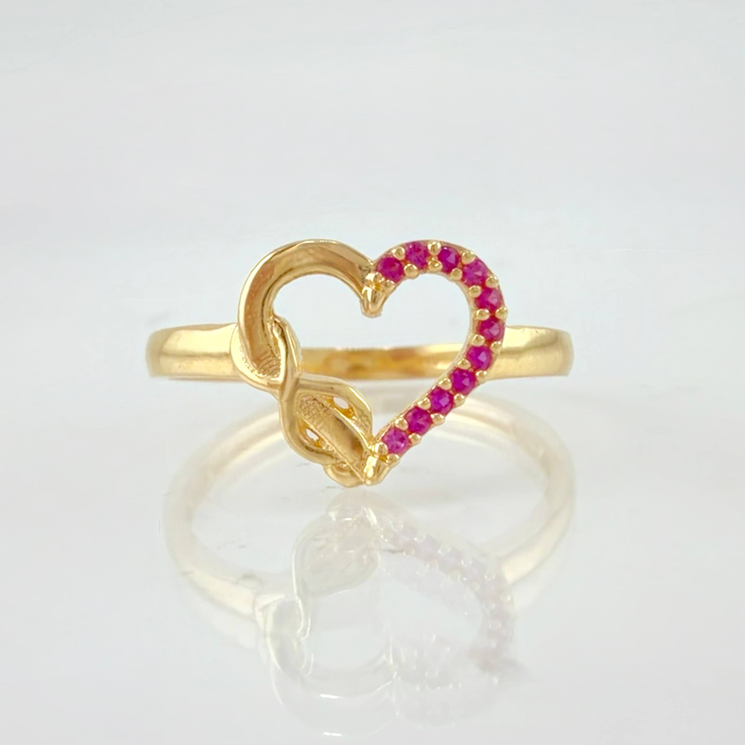 Anillo Corazon Silueta Infinito 1.8gr / T6 1/4 / Oro Amarillo 18K *
