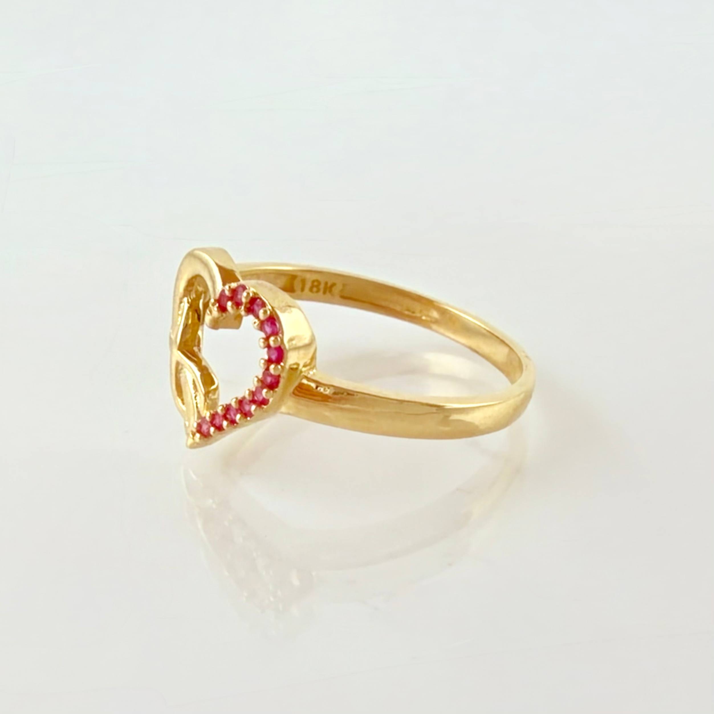 Anillo Corazon Silueta Infinito 1.8gr / T6 1/4 / Oro Amarillo 18K *