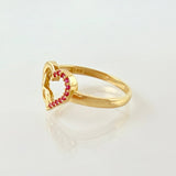 Anillo Corazon Silueta Infinito 1.8gr / T6 1/4 / Oro Amarillo 18K *