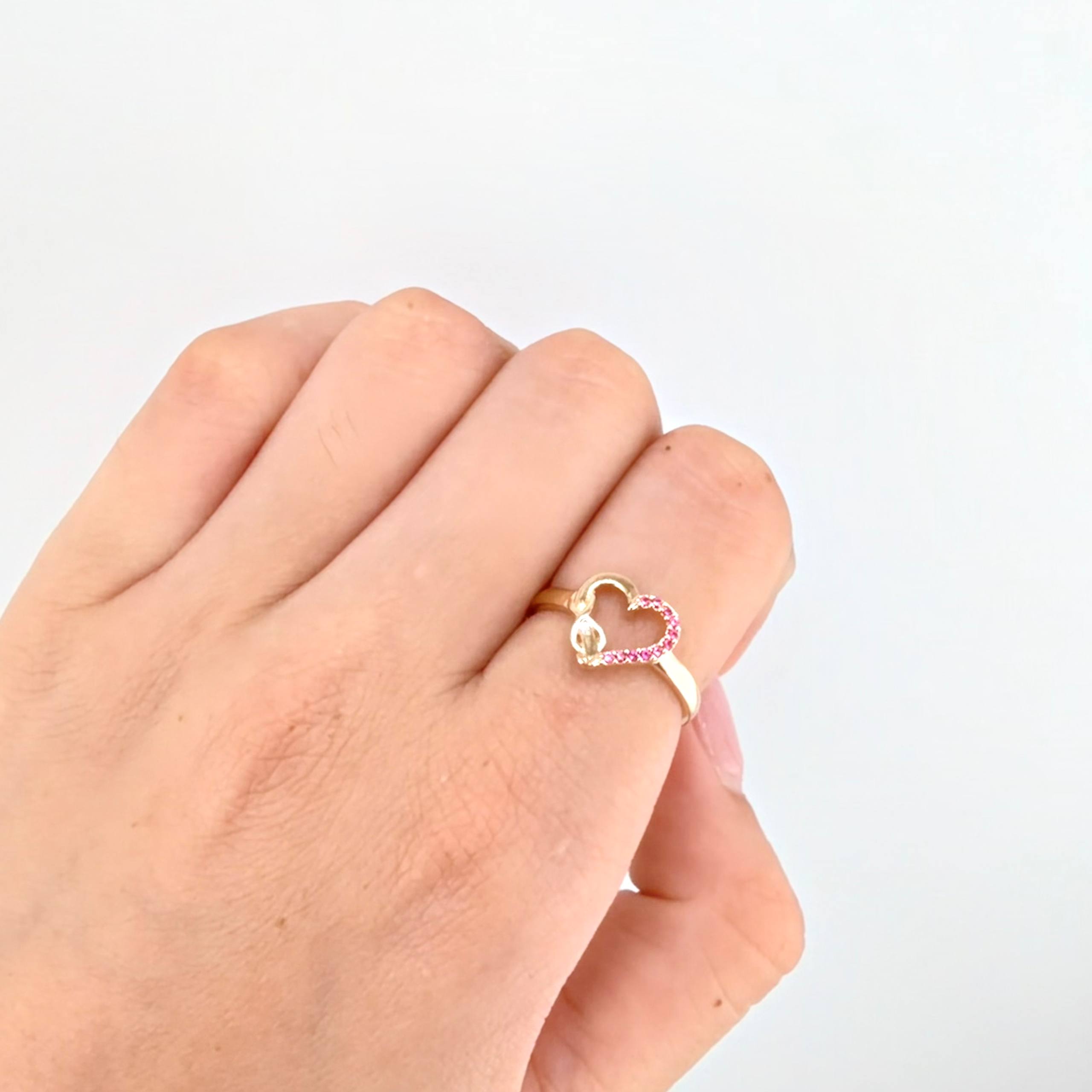 Anillo Corazon Silueta Infinito 1.8gr / T6 1/4 / Oro Amarillo 18K *