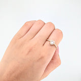 Anillo Halo Corazon 1.7gr / T7 / Oro Amarillo 18K *