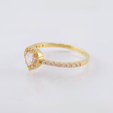 Anillo Halo Corazon 1.7gr / T7 / Oro Amarillo 18K *