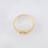 Anillo Halo Corazon 1.7gr / T7 / Oro Amarillo 18K *