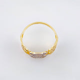 Anillo Oso Ts 3.3gr / T7 1/2 / Dos Oros Amarillo Blanco 18K *