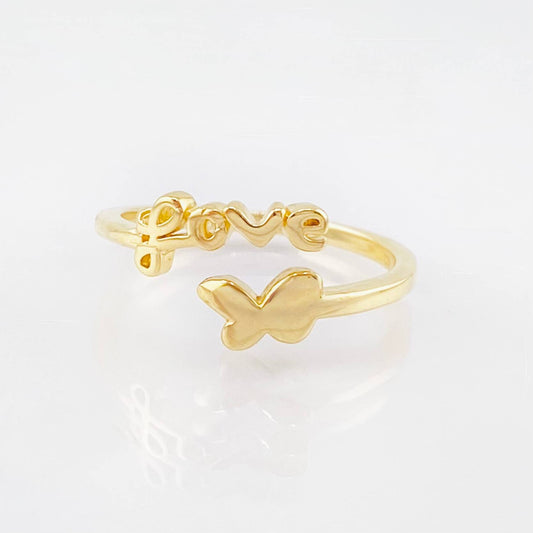 Anillo Mariposa Love 1.95gr / T4 1/2 / Oro Amarillo 18K *