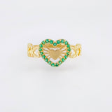 Anillo Carril Corazones 2.35gr / T7 / Oro Amarillo 18K *