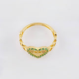 Anillo Carril Corazones 2.35gr / T7 / Oro Amarillo 18K *