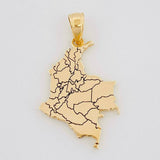 Dije Mapa Colombia 2.25g / 2.6cm Oro Amarillo 18K