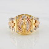 Anillo Virgen Milagrosa 6.1g / T10 1/4 Tres Oros 18K