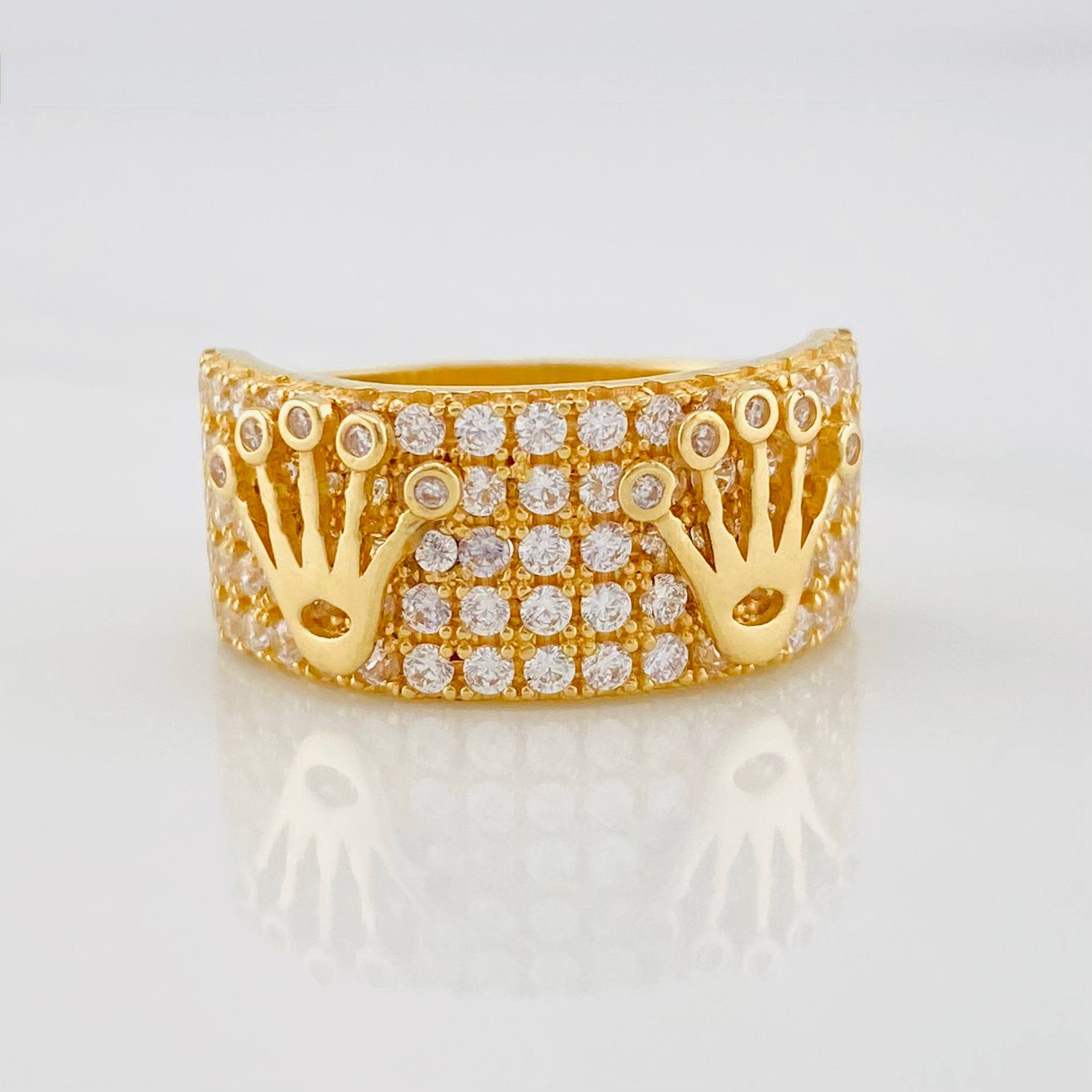 Anillo Corona Doble 6.7g / T7 1/4 Oro Amarillo 18K