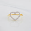 Anillo Silueta Corazón 1.45g / T6 1/4 Dos Oros Amarillo Blanco 18K