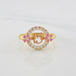 Anillo Circulo Flores 15´s 2.7g / T7 1/2 Tres Oros  18K