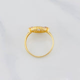Anillo Circulo Flores 15´s 2.7g / T7 1/2 Tres Oros  18K