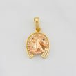 Dije Herradura Caballo 2.45g / 2.3cm Dos Oros Amarillo Rosa 18K