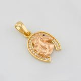 Dije Herradura Caballo 2.45g / 2.3cm Dos Oros Amarillo Rosa 18K