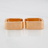 Candongas Cuadradas Lisas 6.3g / 1.5cm Oro Rosa 18K