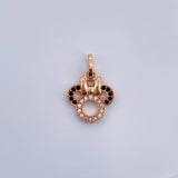 Dije Ratona 1.05gr / 1.7cm / Circones Negros Blancos Oro Rosa &