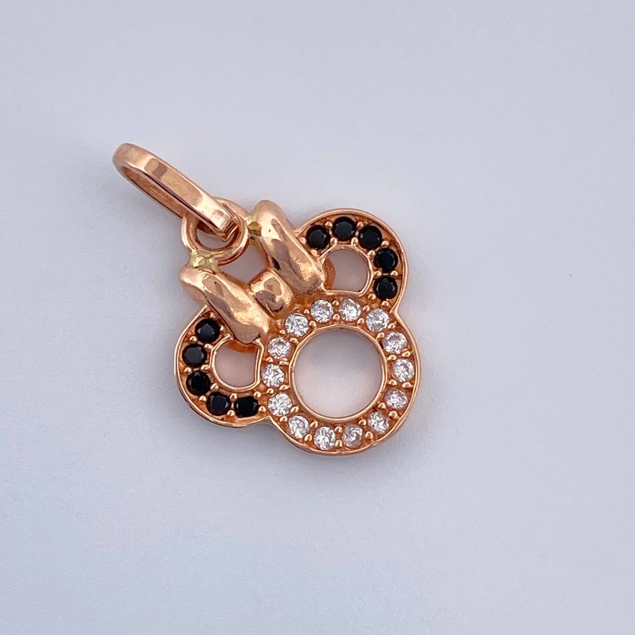 Dije Ratona 1.05gr / 1.7cm / Circones Negros Blancos Oro Rosa &