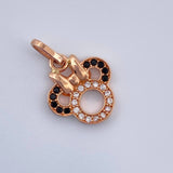 Dije Ratona 1.05gr / 1.7cm / Circones Negros Blancos Oro Rosa &
