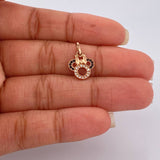 Dije Ratona 1.05gr / 1.7cm / Circones Negros Blancos Oro Rosa &