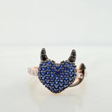 Anillo Corazon Devil 2.6gr / T5 3/4 / Tres Oros 18K &