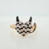 Anillo Corazon Devil 2.65gr / T6 3/4 / Tres Oros 18K &