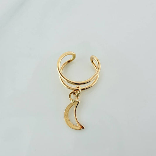 Piercing Earcuff Luna Colgante 0.9gr / 1.1cm / Oro Amarillo 18K $