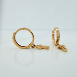 Candongas Cruz 2.85gr / 2.3cm / Oro Amarillo 18K $