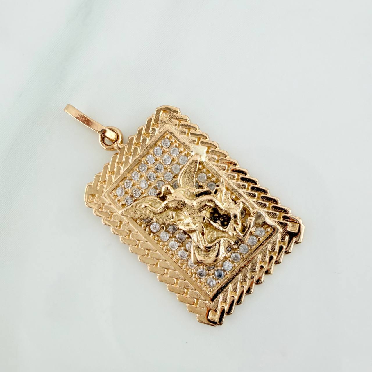 Dije Placa San Miguel 3.5gr / 3cm / Oro Amarillo 18K $