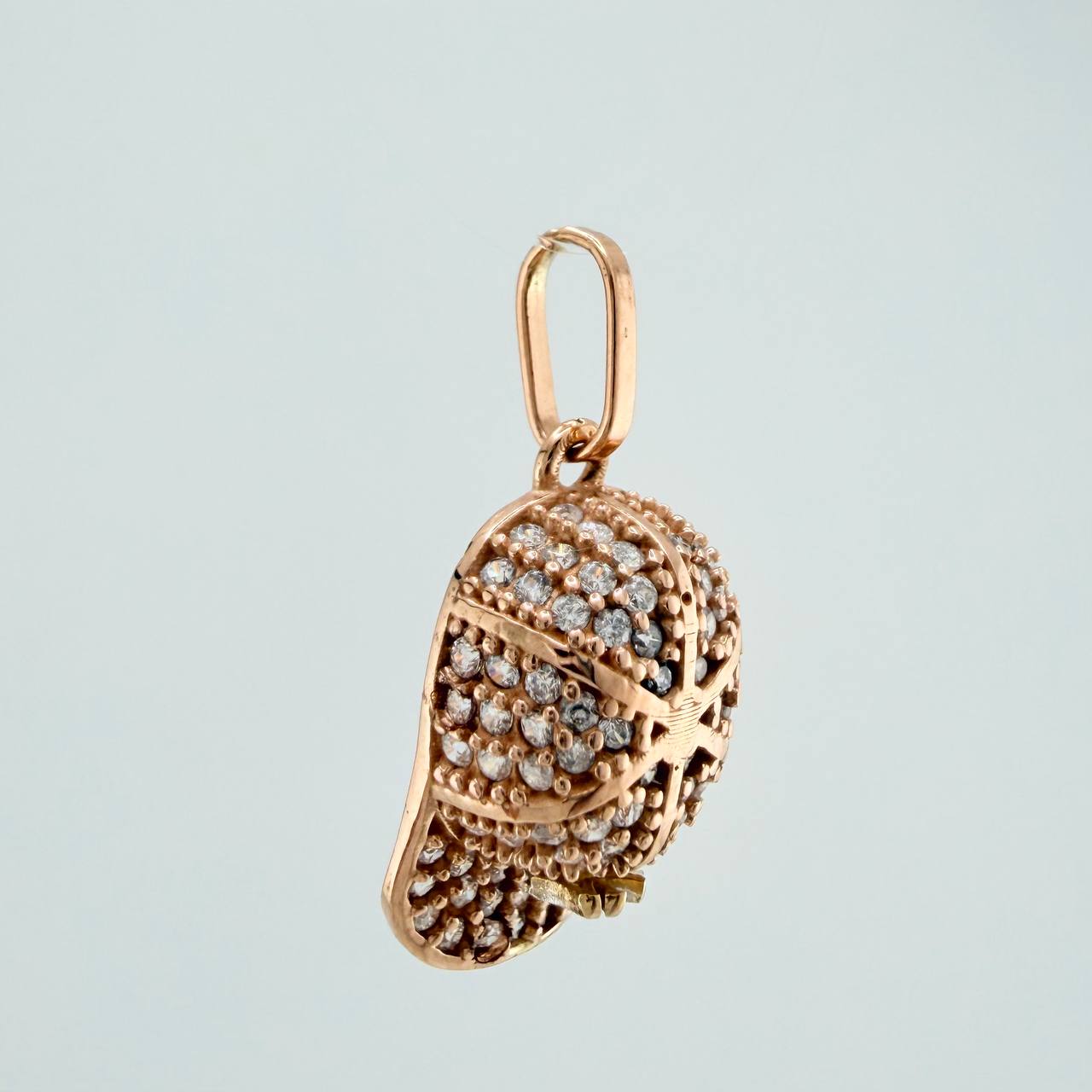 Dije Gorra NY 2.1gr / 2.1cm / Dos Oros Blanco Rosa 18K