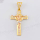Dije Cruz Cristo San Benito 11.55g / 6.3cm Tres Oros 18K