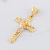 Dije Cruz Cristo San Benito 11.55g / 6.3cm Tres Oros 18K