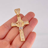 Dije Cruz Cristo San Benito 11.55g / 6.3cm Tres Oros 18K