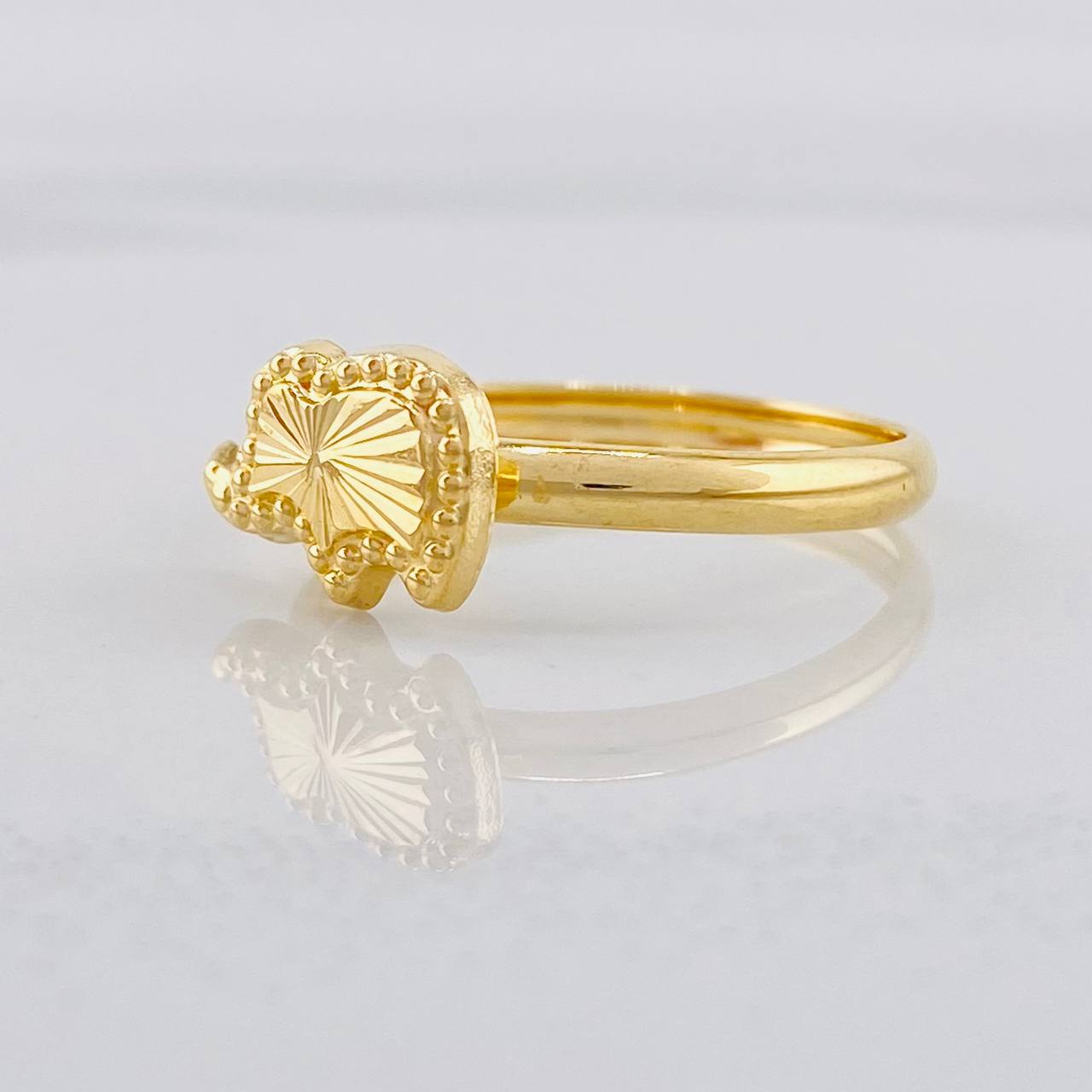 Anillo Elefante Diamantado 1g / T7 1/2 Oro Amarillo 18K