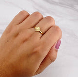 Anillo Trebol Diamantado 0.75g / T7 Oro Amarillo 18K